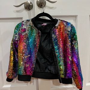 Girls FULL sequins track jacket! JoJo Siwa size 7/8 Medium